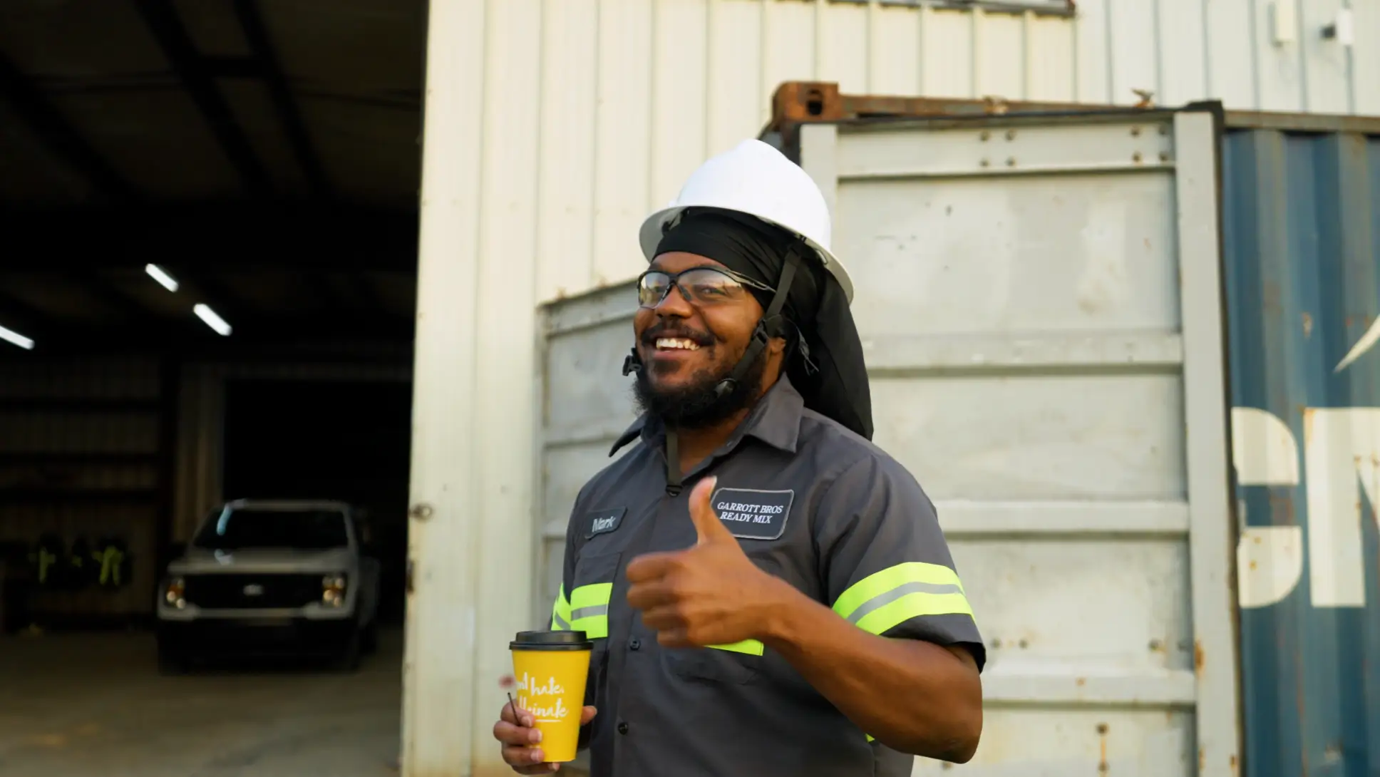 Garrott Bros employee working at the Ready-Mix plant